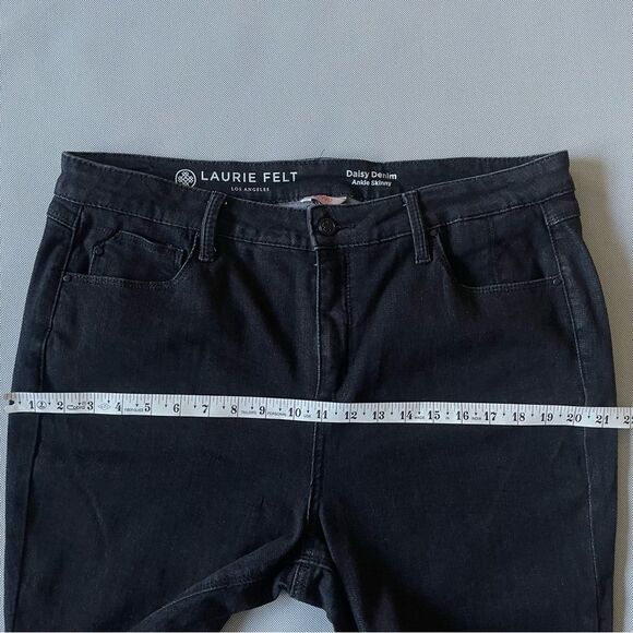 Laurie Felt Los Angeles Black Daisy Denim Ankle Skinny Jeans Women’s Size 18WP - Picture 4 of 11